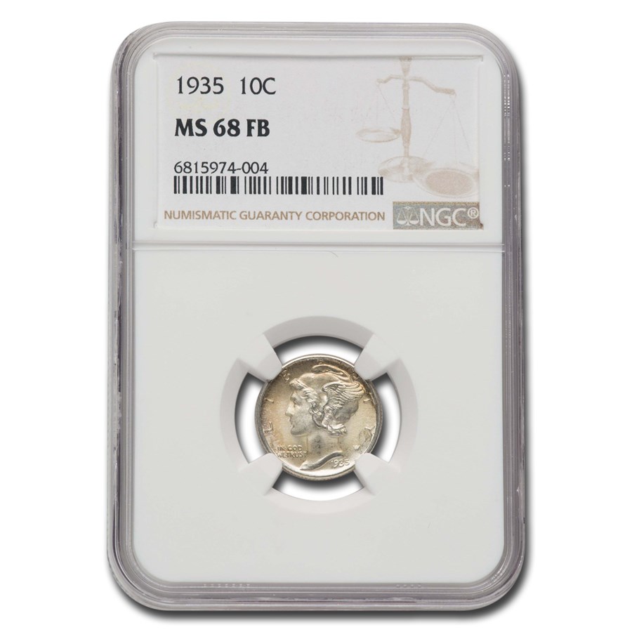 1935 Mercury Dime MS-68 NGC (FB)