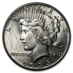 1935 Peace Dollar BU Details (Cleaned)