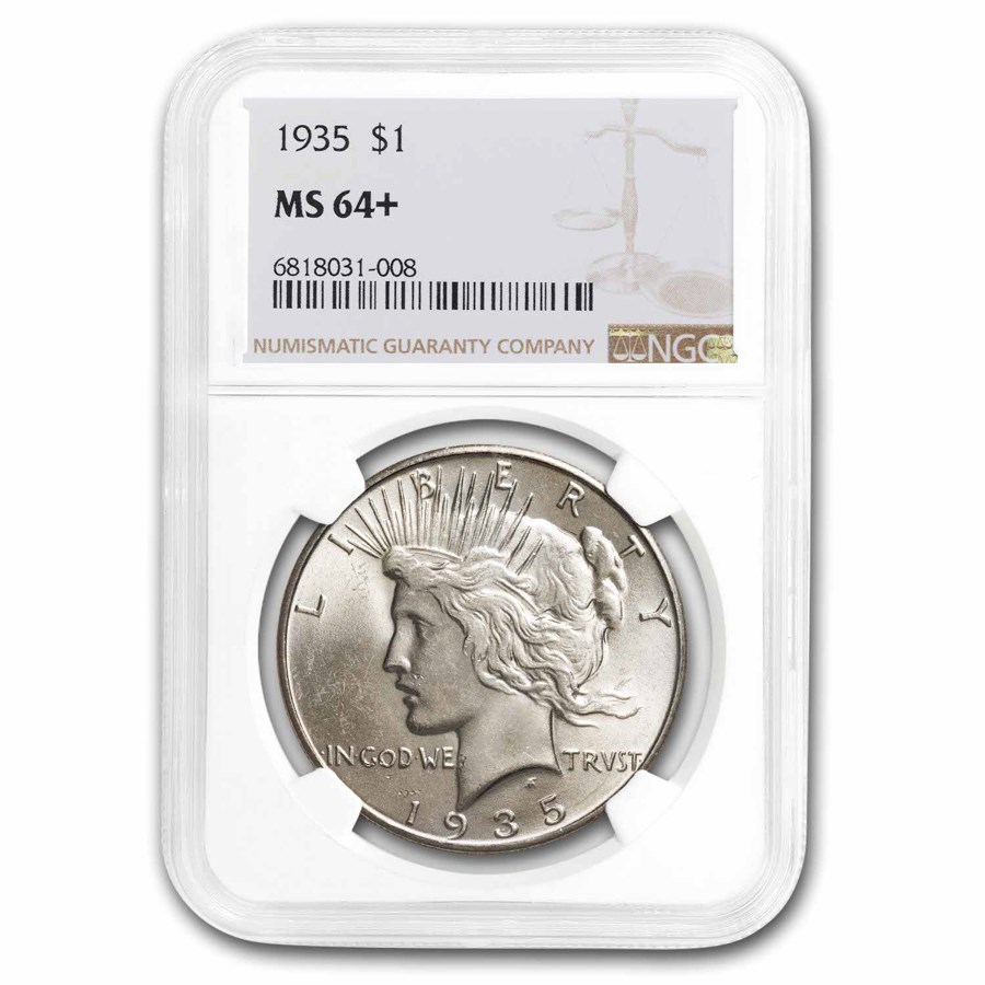 1935 Peace Dollar MS-64+ NGC