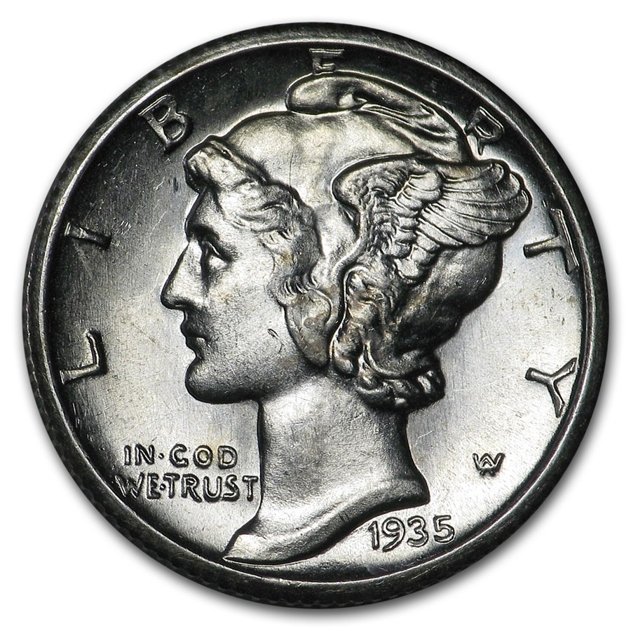 1935-S Mercury Dime BU