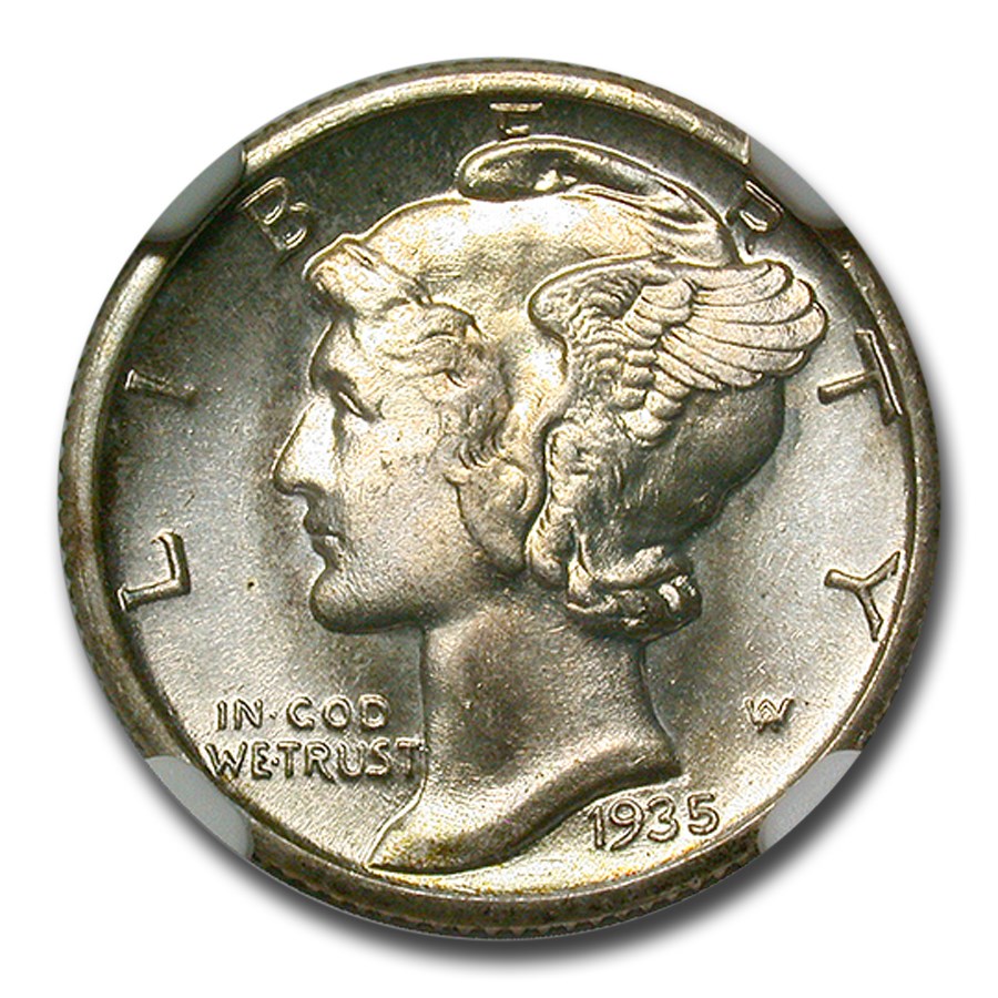 1935-S Mercury Dime MS-67 NGC