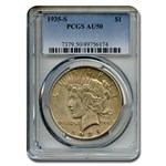 1935-S Peace Dollar AU-50 PCGS