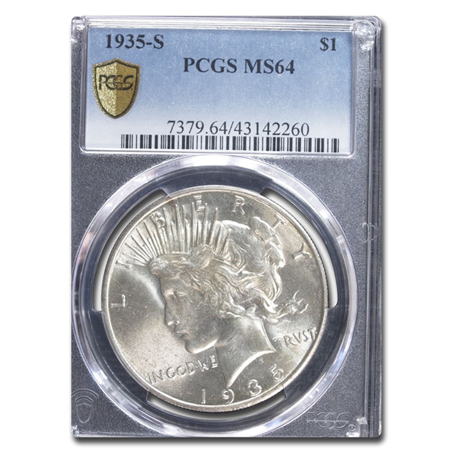 1935-S Peace Dollar MS-64 PCGS