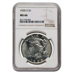 1935-S Peace Dollar MS-66 NGC