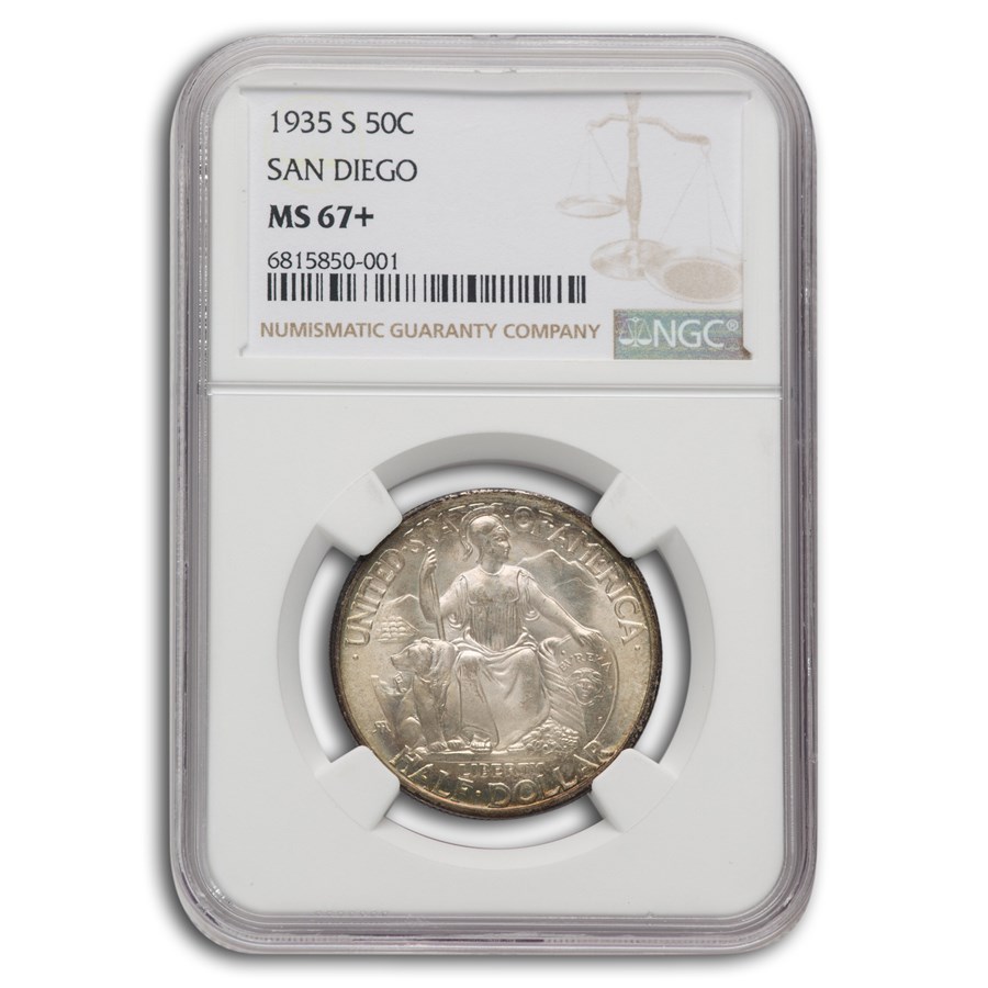 1935-S San Diego Commemorative Half Dollar MS-67+ NGC