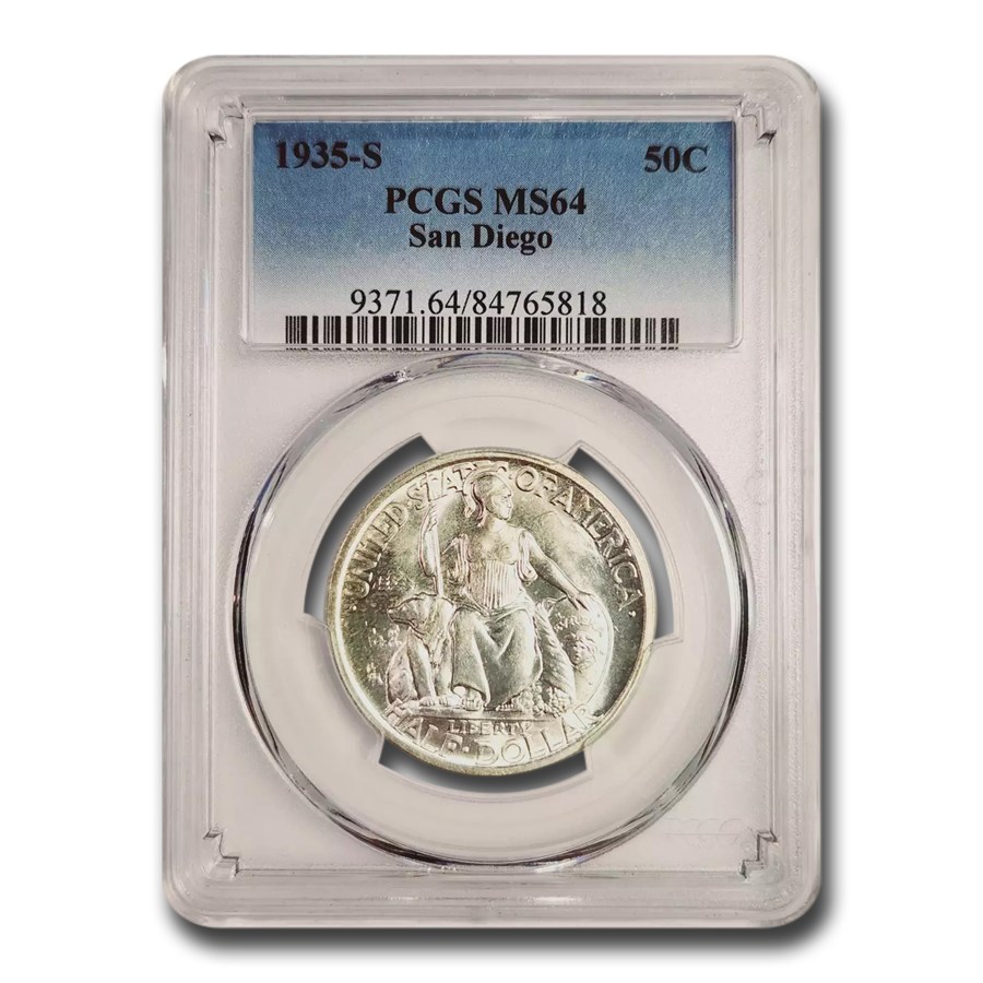 1935-S San Diego Half Dollar MS-64 PCGS