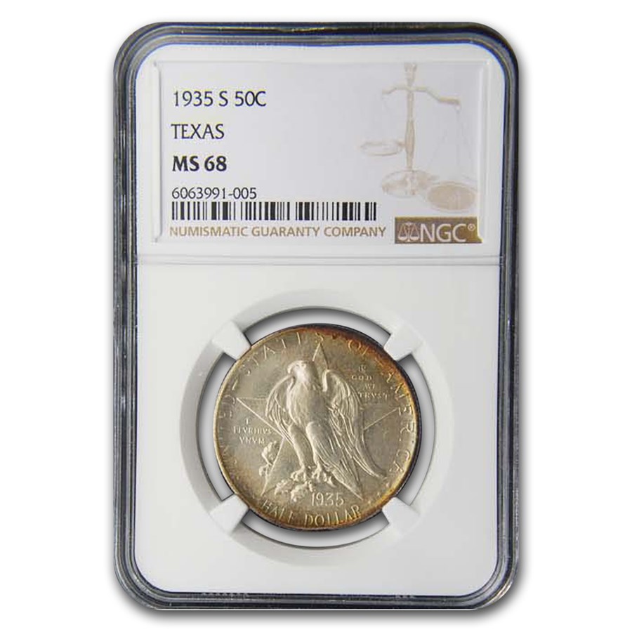 1935-S Texas Centennial Half Dollar Commem MS-68 NGC