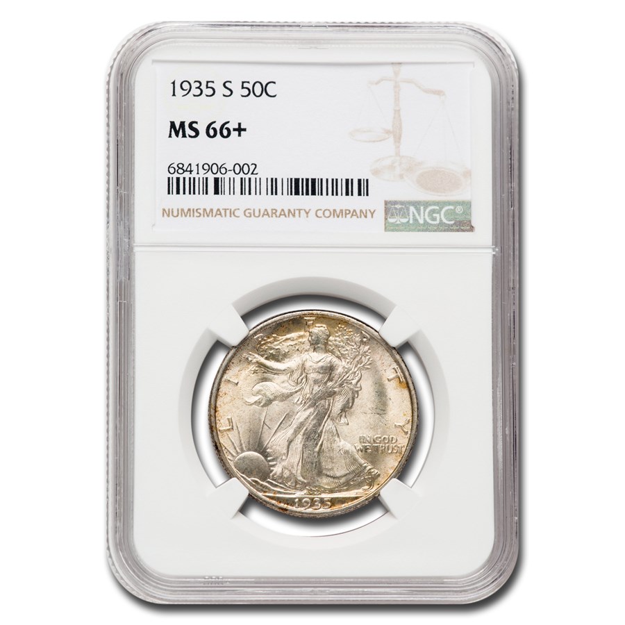 1935-S Walking Liberty Half Dollar MS-66+ NGC