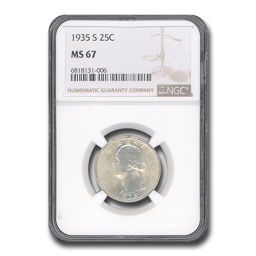 1935-S Washington Quarter MS-67 NGC