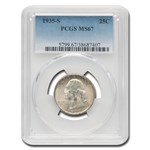 1935-S Washington Quarter MS-67 PCGS