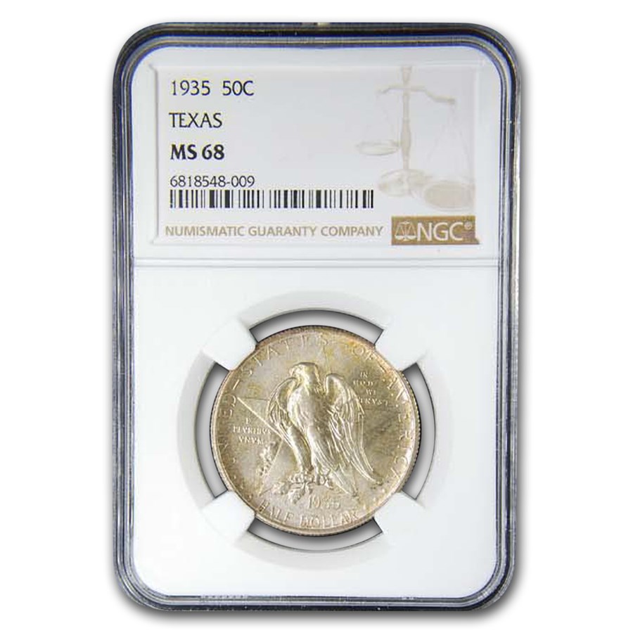 1935 Texas Centennial Commemorative Half Dollar MS-68 NGC