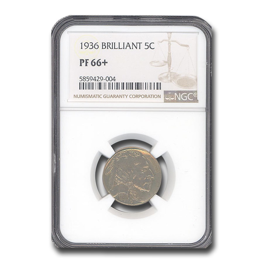 1936 Buffalo Nickel PF-66+ NGC (Brilliant)