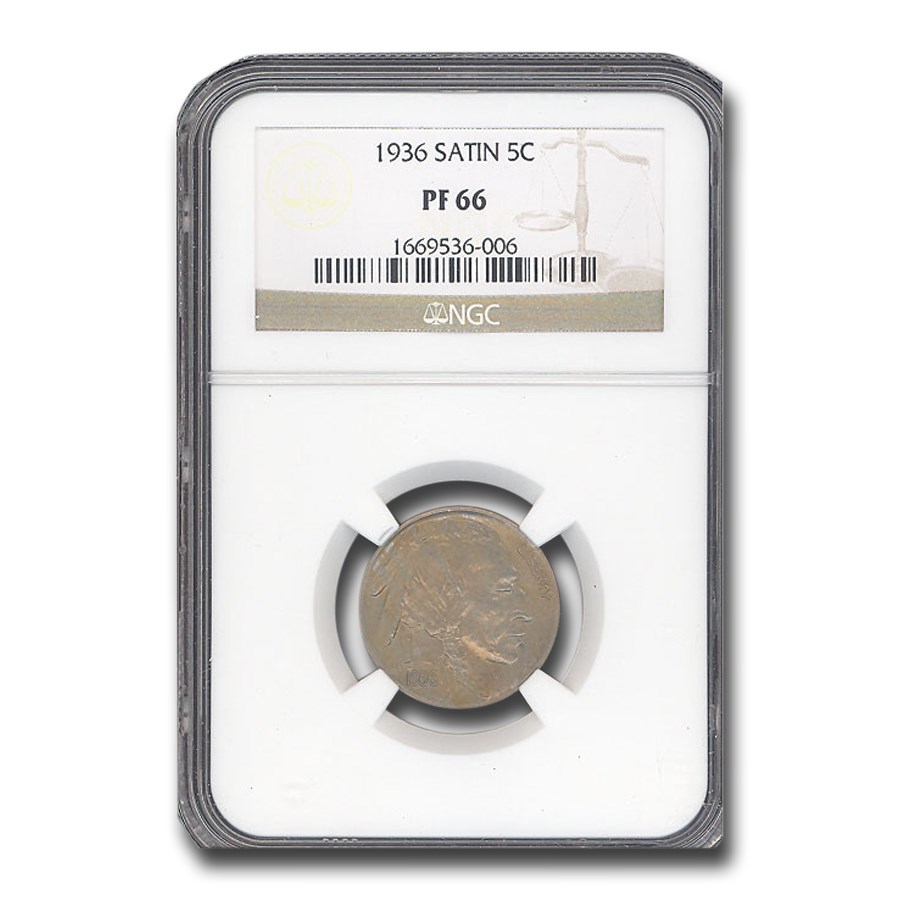 1936 Buffalo Nickel PF-66 NGC (Satin)