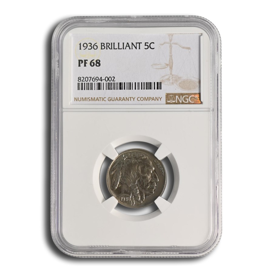 1936 Buffalo Nickel PF-68 NGC (Brilliant)