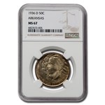 1936-D Arkansas Centennial Commemorative Half Dollar MS-67 NGC