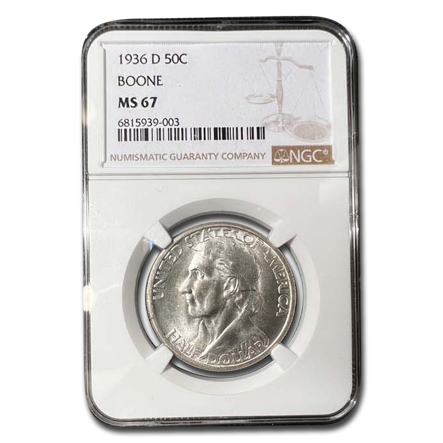 1936-D Daniel Boone Bicentennial Half Dollar MS-67 NGC
