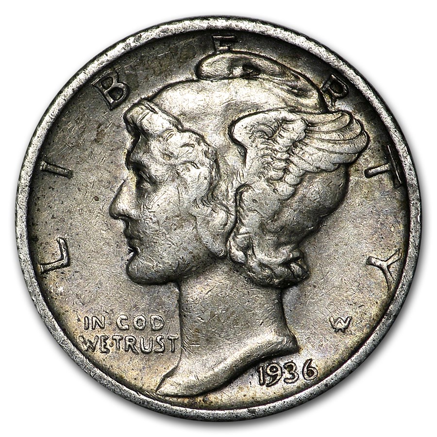 1936-D Mercury Dime XF