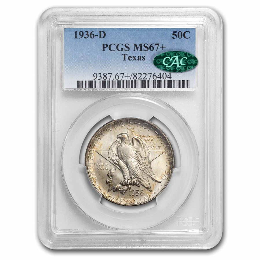 1936-D Texas Independence Centennial Half Dollar MS-67+ PCGS CAC