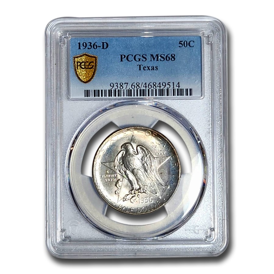 1936-D Texas Independence Centennial Half Dollar MS-68 PCGS