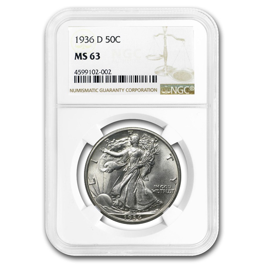 1936-D Walking Liberty Half Dollar MS-63 NGC