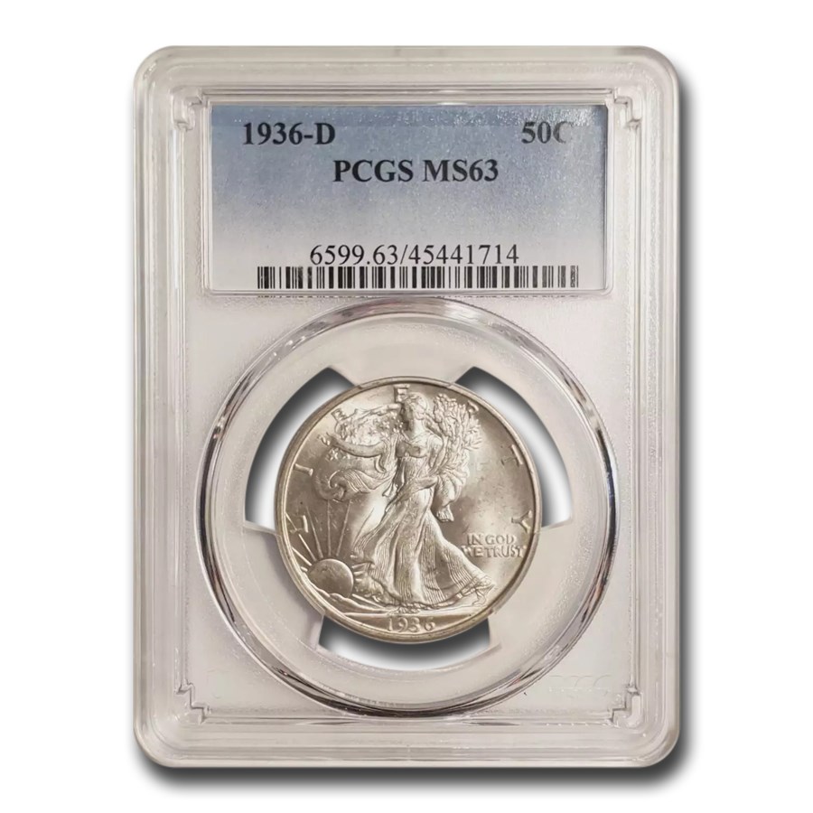 1936-D Walking Liberty Half Dollar MS-63 PCGS