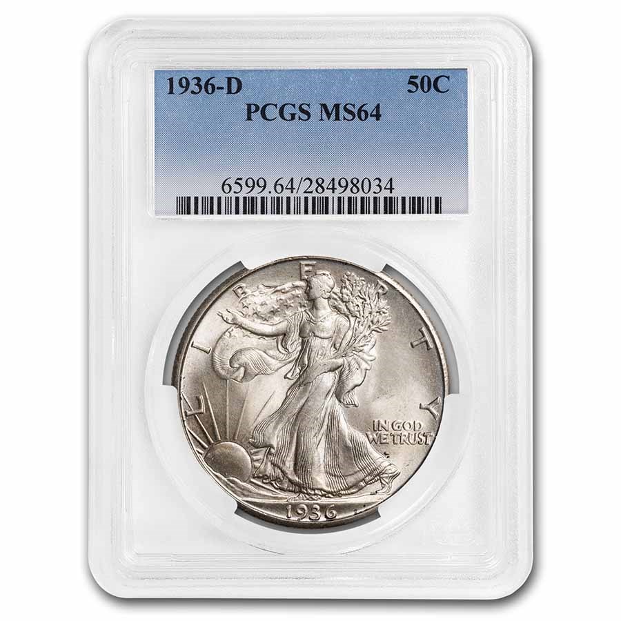 1936-D Walking Liberty Half Dollar MS-64 PCGS