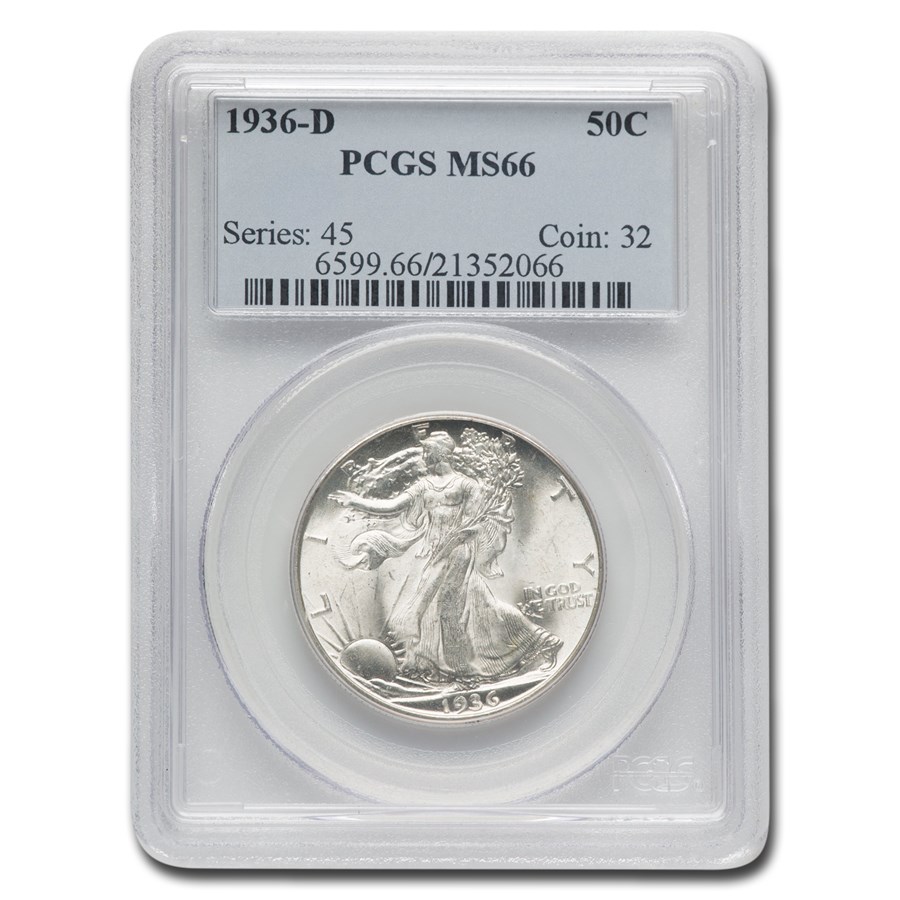 1936-D Walking Liberty Half Dollar MS-66 PCGS