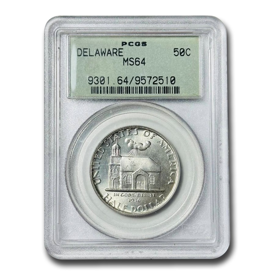 1936 Delaware Tercentenary Half Dollar MS-64 PCGS