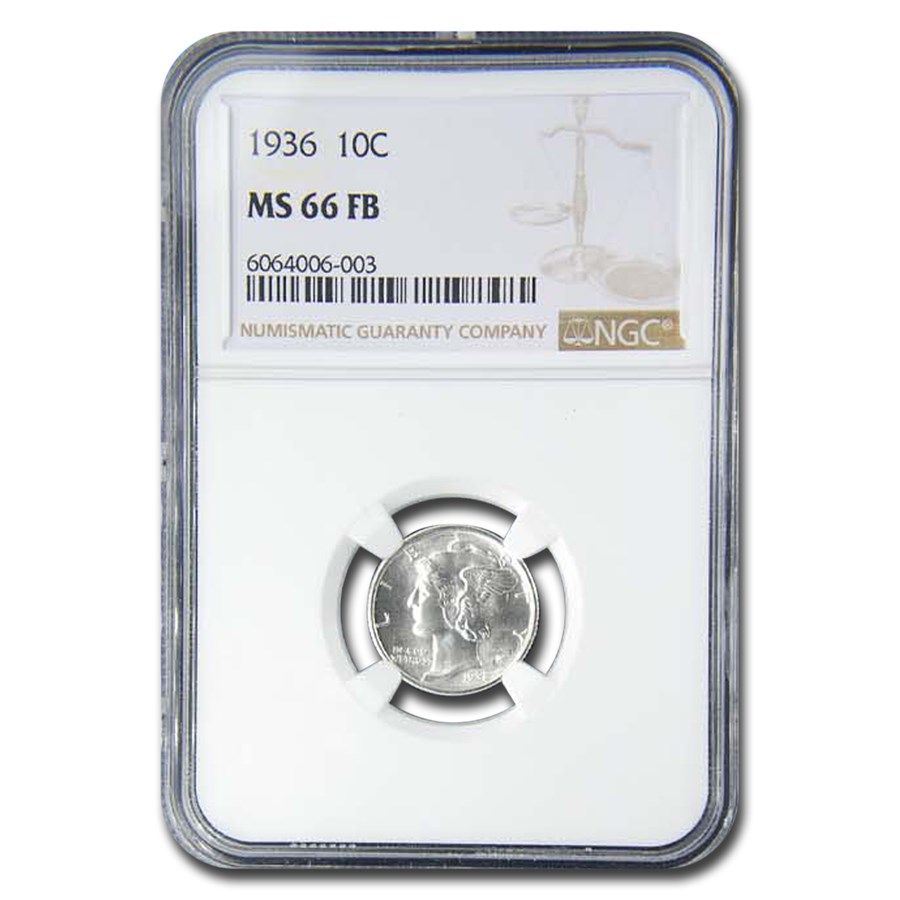 1936 Mercury Dime MS-66 NGC (FB)