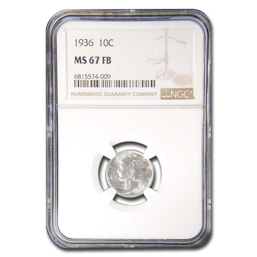 1936 Mercury Dime MS-67 NGC (FB)