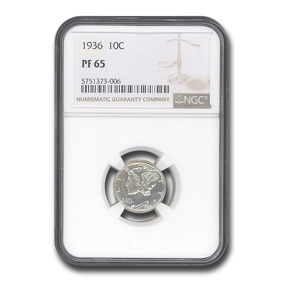 1936 Mercury Dime PF-65 NGC