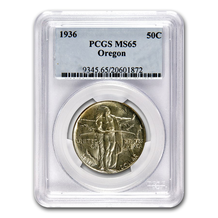 1936 Oregon Trail Memorial Half Dollar Commem MS-65 PCGS