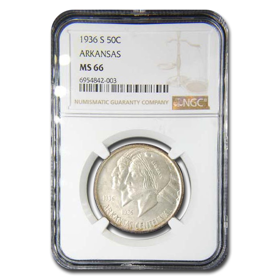 1936-S Arkansas Centennial Commemorative Half Dollar MS-66 NGC