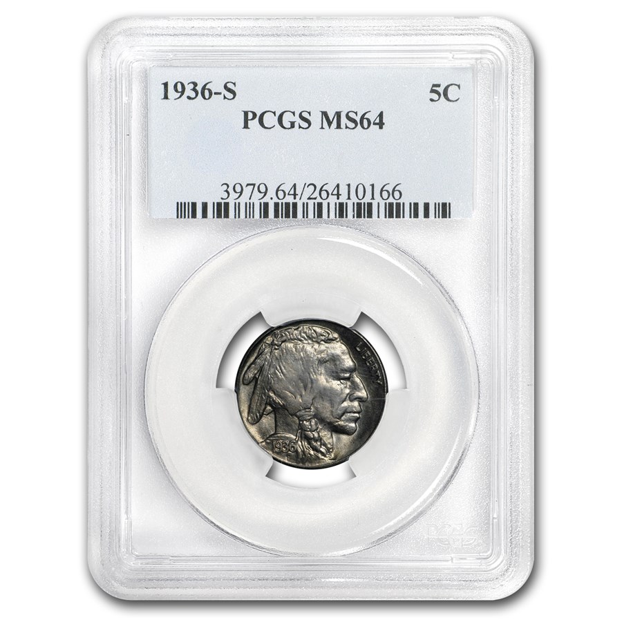 1936-S Buffalo Nickel MS-64 PCGS