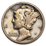 1936-S Mercury Dime Fine/VF