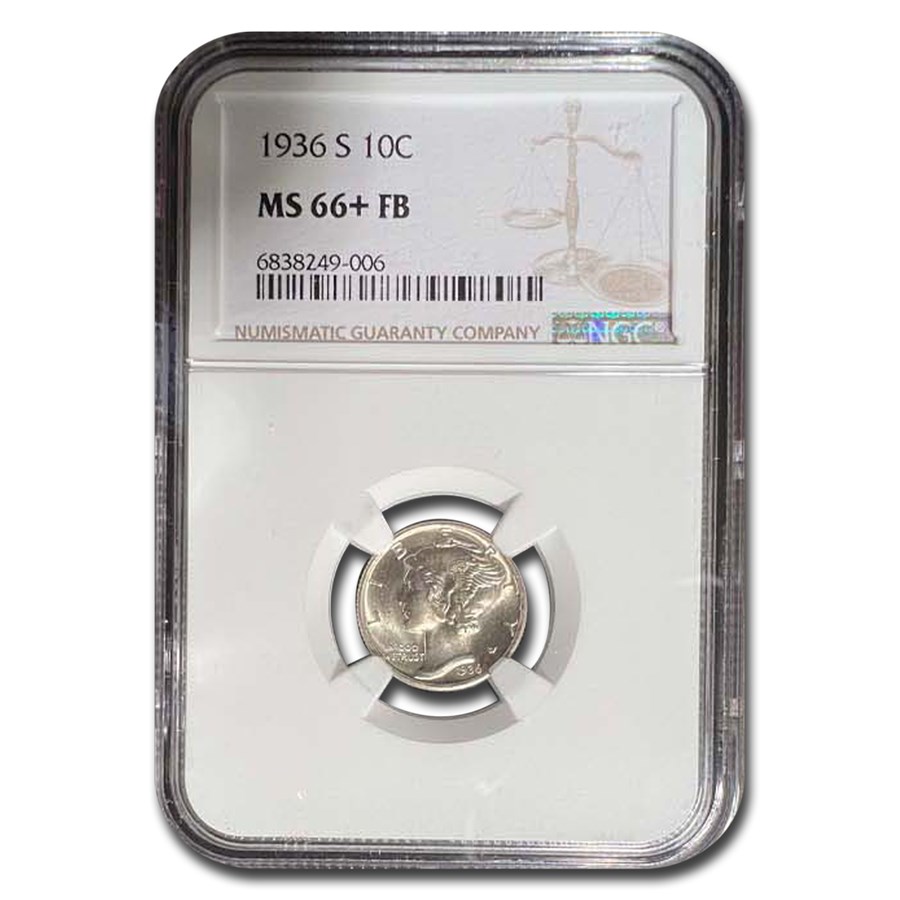 1936-S Mercury Dime MS-66+ NGC (FB)