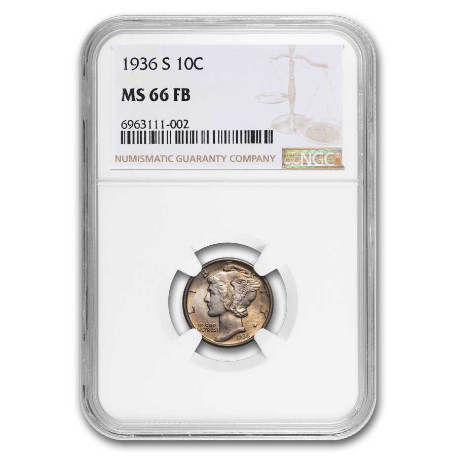 1936-S Mercury Dime MS-66 NGC (FB)