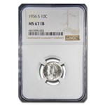 1936-S Mercury Dime MS-67 NGC (FB)