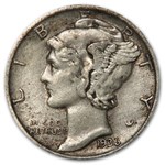 1936-S Mercury Dime XF