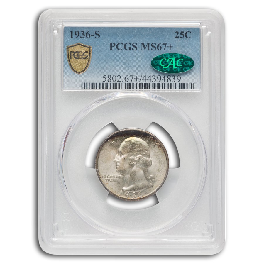 1936-S Washington Quarter MS-67+ PCGS CAC