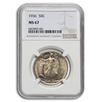 1936 Walking Liberty Half Dollar MS-67 NGC