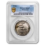 1936 Wisconsin Half Dollar MS-67 PCGS