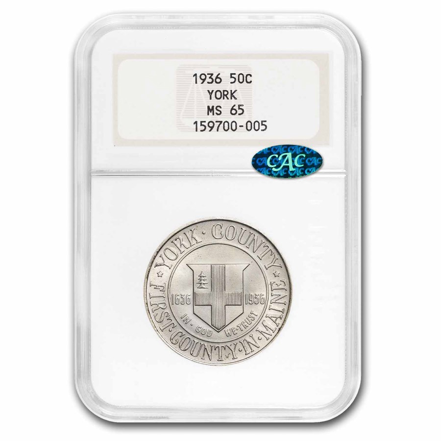 1936 York Tercentenary Half Dollar MS-65 NGC CAC (Fatty Holder)