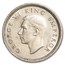 1937-1946 New Zealand Silver 3 Pence George VI AU