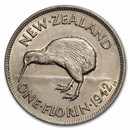 1937-1946 New Zealand Silver Florin George VI AU