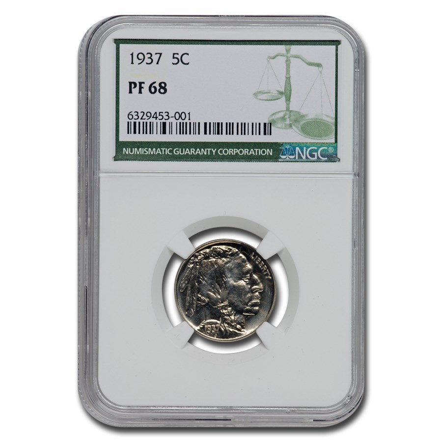 1937 Buffalo Nickel PF-68 NGC (Green Label)