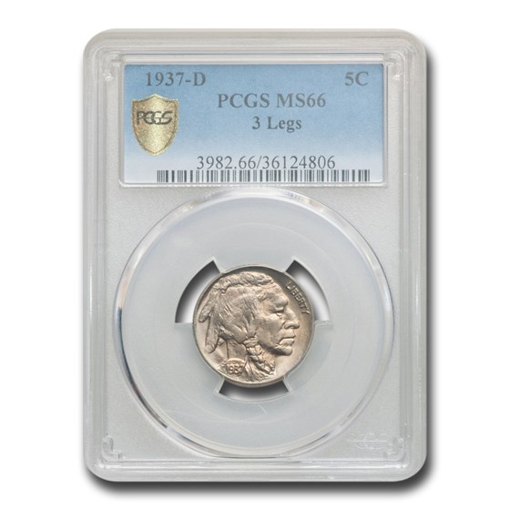 Buy 1937-D 3 Legged Buffalo Nickel MS-66 PCGS | APMEX