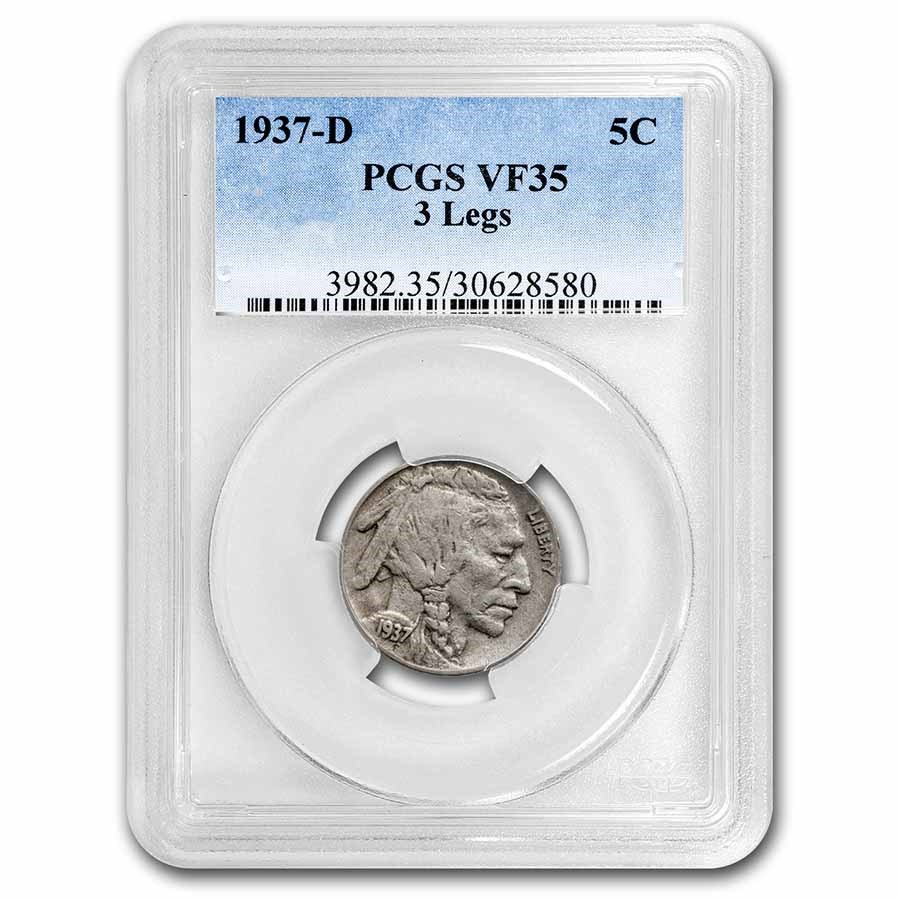 1937-D 3 Legged Buffalo Nickel VF-35 PCGS