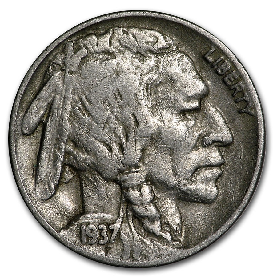 1937-D 3 Legged Buffalo Nickel VF