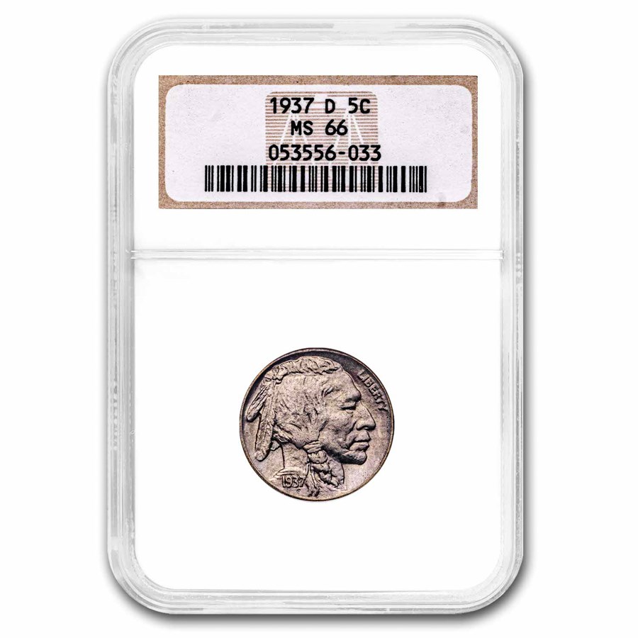 1937-D Buffalo Nickel MS-66 NGC (First Generation Holder)